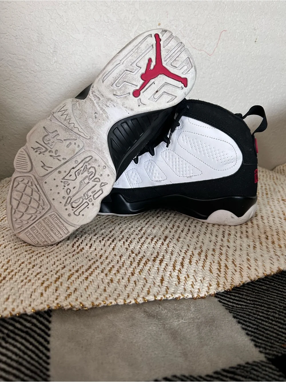 Jordan Men’s White, Black and Red High-Top Sneakers